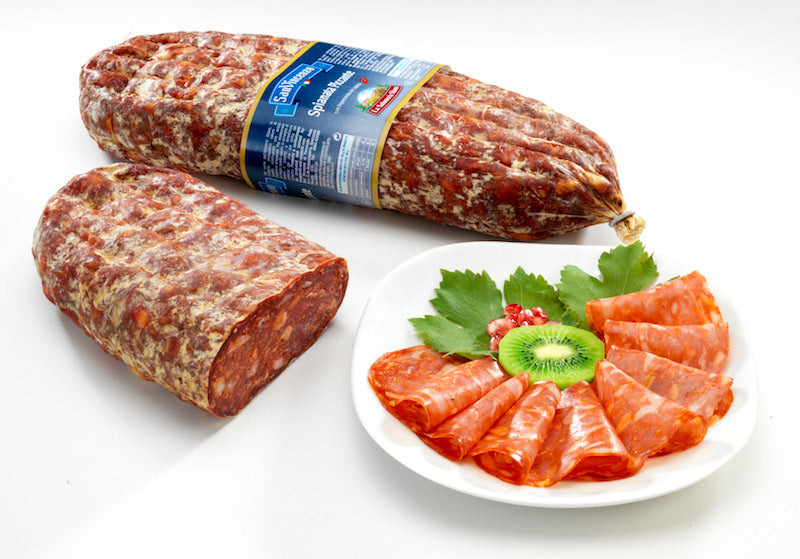 SPIANATA CALABRA PICCANTE, SPICY FLATTENED SALAMI, VACUUM-PACKED