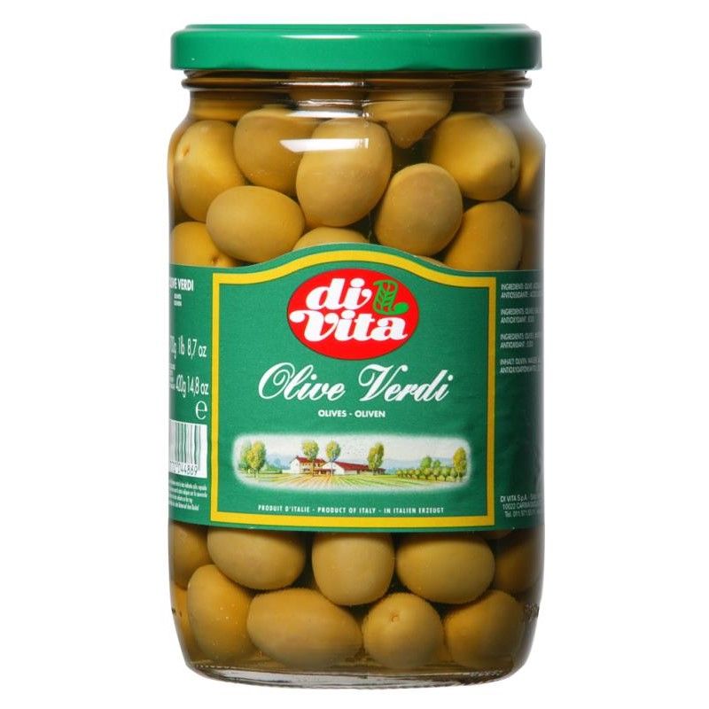 GREEN OLIVES IN BRINE 240/260