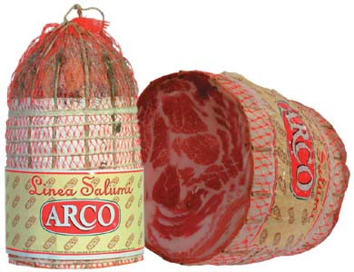 PANCETTA SUPERCOPPATA, ROLLED BACON WITHOUT RIND 1/2 VACUUM-PACKED