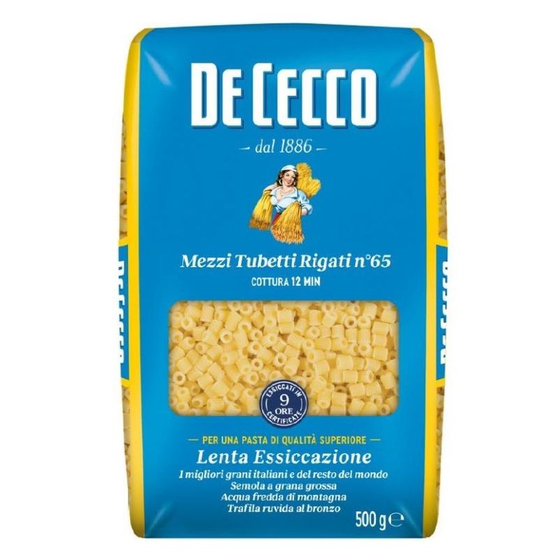 DE CECCO MEZZI TUBETTI RIGATI NO. 65 500 g