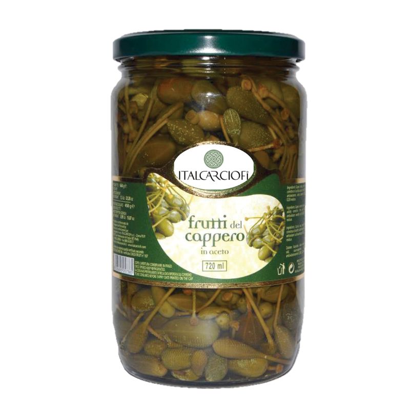 CAPERS WITH STEM IN WINE VINEGAR