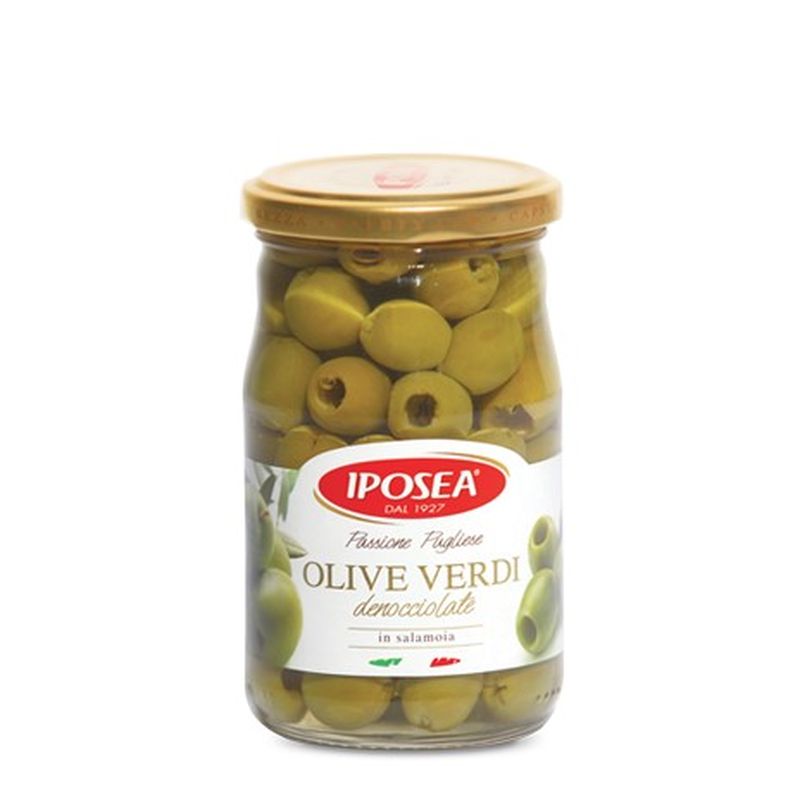 PITTED GREEN OLIVES IN BRINE