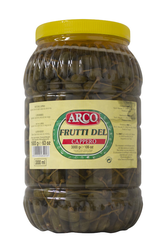 CAPERS FRUIT WITH STEM IN WINE VINEGAR