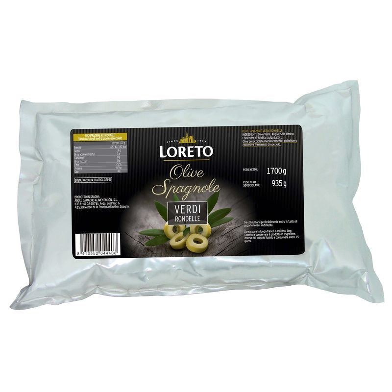 SLICED GREEN OLIVES IN A BAG
