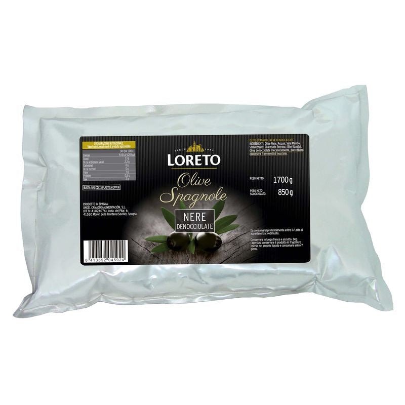 PITTED BLACK OLIVES IN A BAG