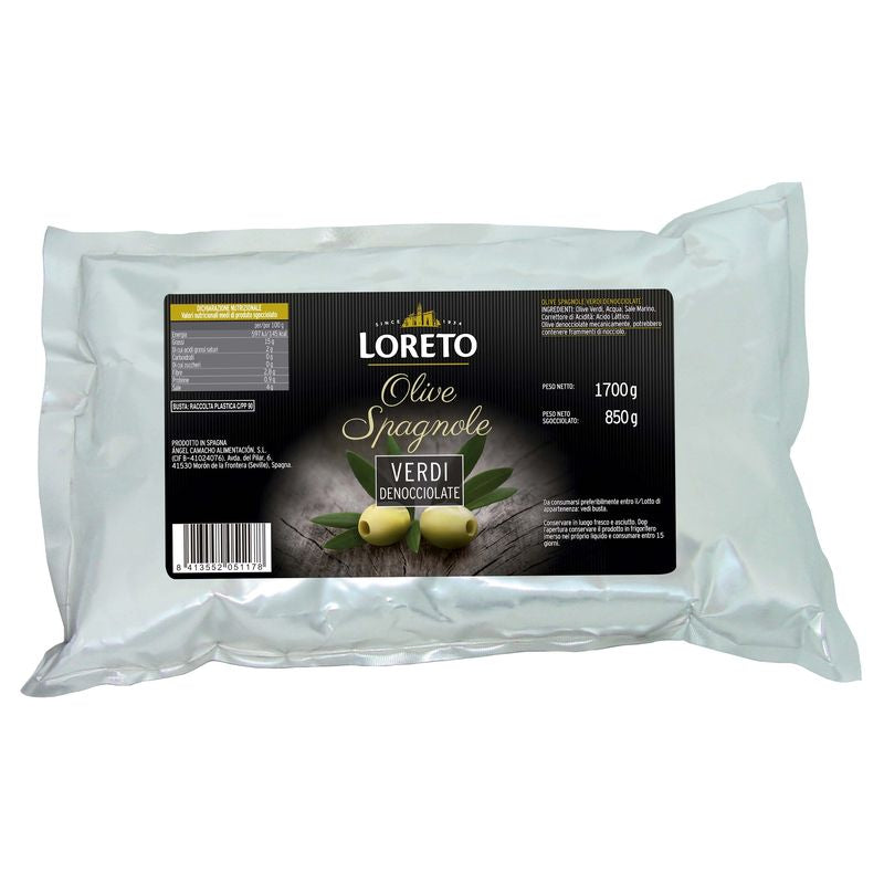 PITTED GREEN OLIVES IN A BAG