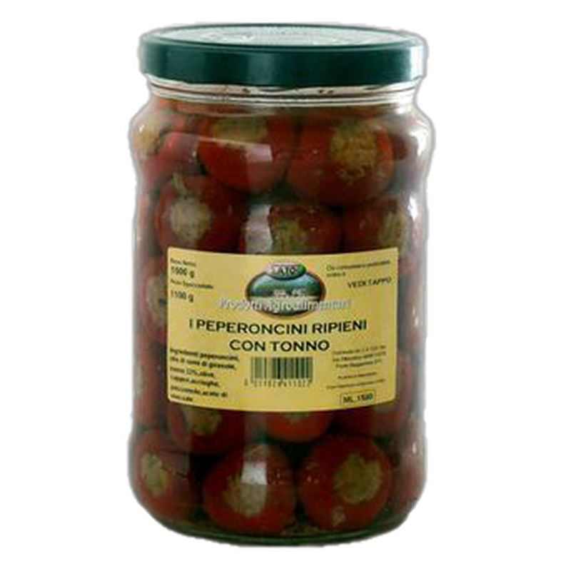 STUFFED PEPPERS WITH TUNA AND AUBERGINES IN OIL