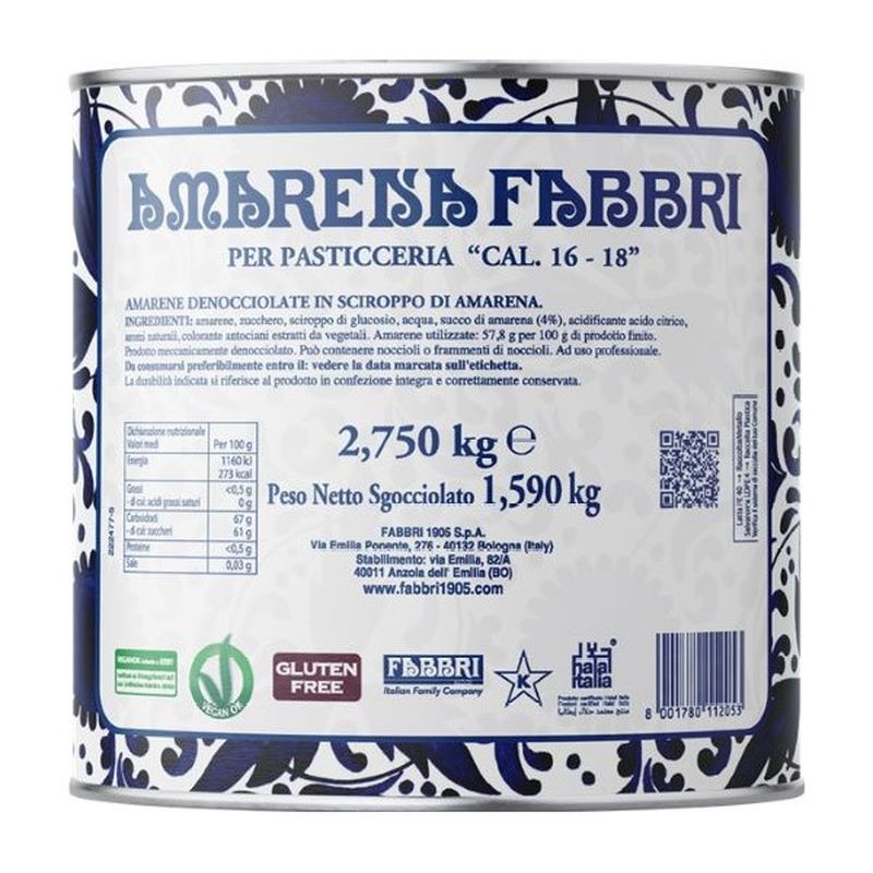 SOUR CHERRIES IN SYRUP - SIZE 16/18