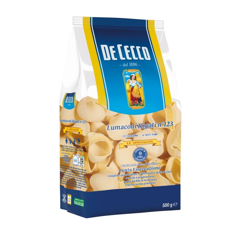 DE CECCO LUMACONI RIGATI NO. 123 500 g